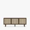 Soller Large TV Stand, Walnut Effect & Cane