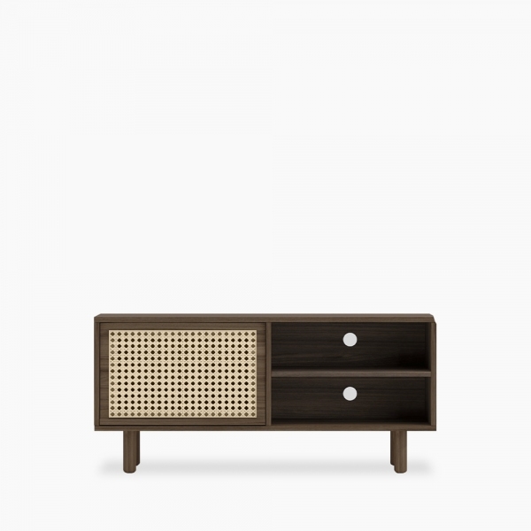 Soller TV Stand, Walnut Effect & Cane