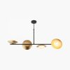 Temuka Wide Pendant Chandelier, Black & Brass
