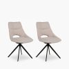 Theodor Set of 2 Dining Chairs, Ivory White Boucle