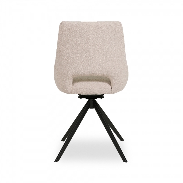 Theodor Set of 2 Dining Chairs, Ivory White Boucle