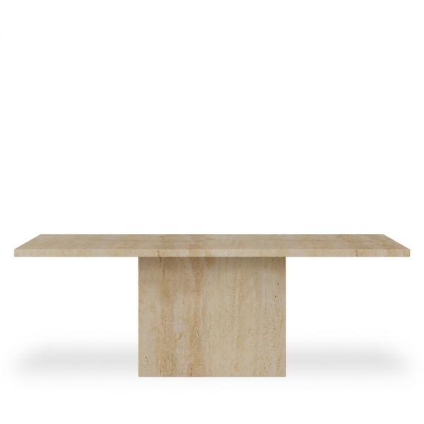 Toulouse & Hallie 6 Chair Dining Set, Travertine & Speckled Stone Sustainable Boucle