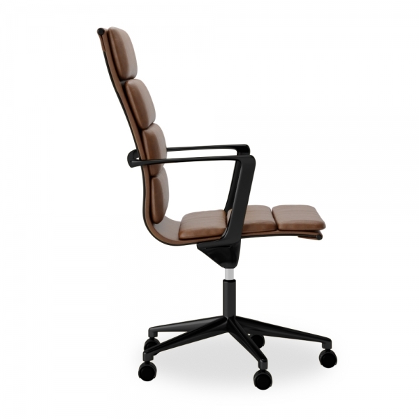 Urma High Back Office Chair, Vintage Tan & Black