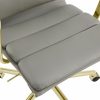 Urma Low Back Office Chair, Grey & Brass