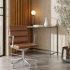 Urma Low Back Office Chair, Vintage Tan & Chrome