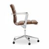 Urma Low Back Office Chair, Vintage Tan & Chrome