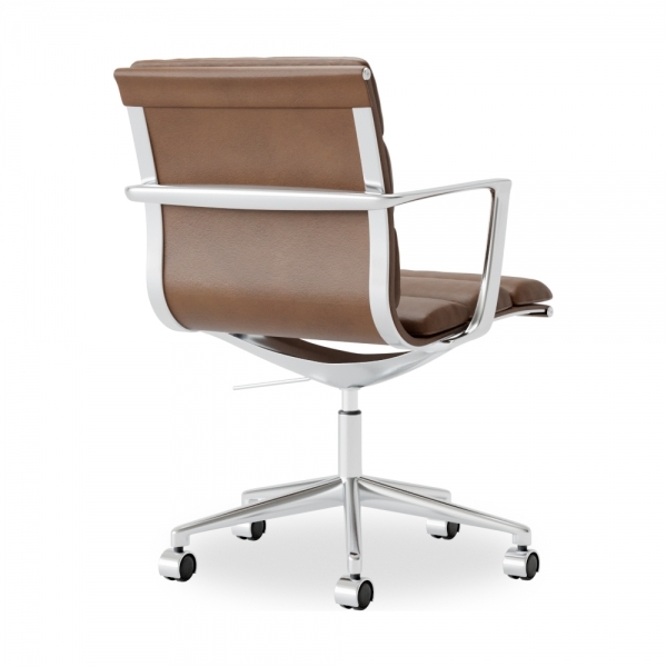 Urma Low Back Office Chair, Vintage Tan & Chrome