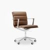 Urma Low Back Office Chair, Vintage Tan & Chrome