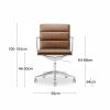Urma Low Back Office Chair, Vintage Tan & Chrome