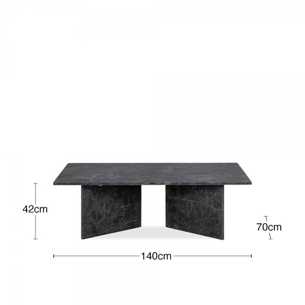 Vega Coffee Table, Storm Grey Marble