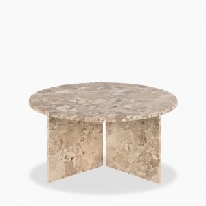 Vega Round Coffee Table, Latte Marble