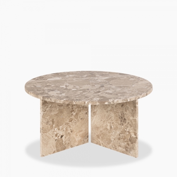 Vega Round Coffee Table, Latte Marble