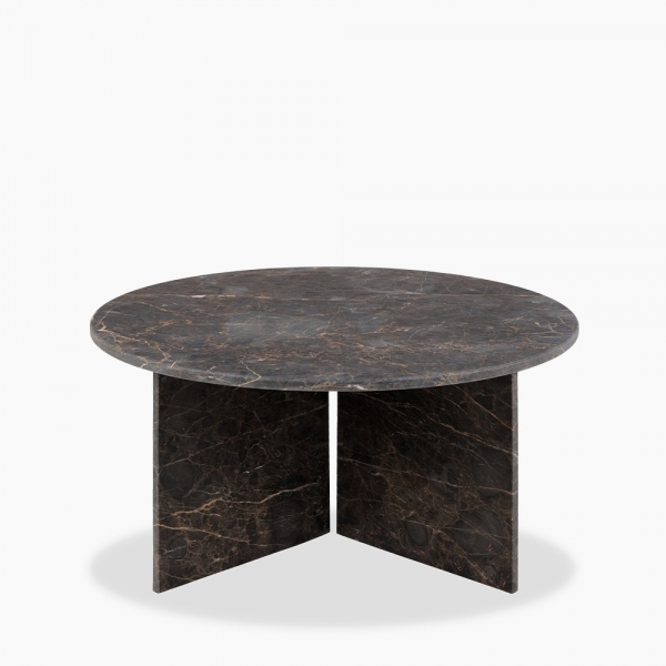 Vega Round Coffee Table, Storm Grey Marble