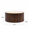 Watton Round Coffee Table, Dark Mango Wood & Travertine