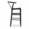 Wish Wooden Bar Stool, Black Weave & Black