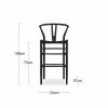 Wish Wooden Bar Stool, Black Weave & Black