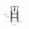 Wish Wooden Bar Stool, Natural Weave & Black