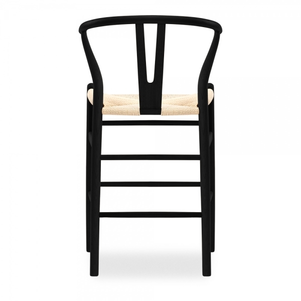 Wish Wooden Kitchen Stool, Natural Weave & Black