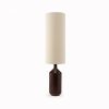 Wynter Floor Lamp, White Linen & Walnut