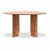 Yette 4 Seat Round Dining Table, Acacia Wood