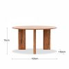 Yette 4 Seat Round Dining Table, Acacia Wood